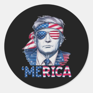 Donald Trump Won Elections merica Usa Flag Sungl  Classic Round Sticker