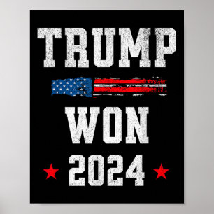 Donald Trump Won Wins 2024 Election 47th President Poster