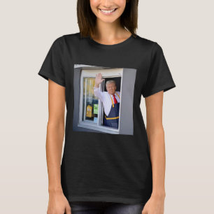 Donald Trump Works The Fry Station And Holds A Dri T-Shirt
