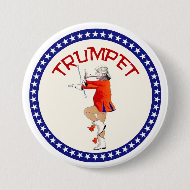Donald Trumpet 7.5 Cm Round Badge (Front)