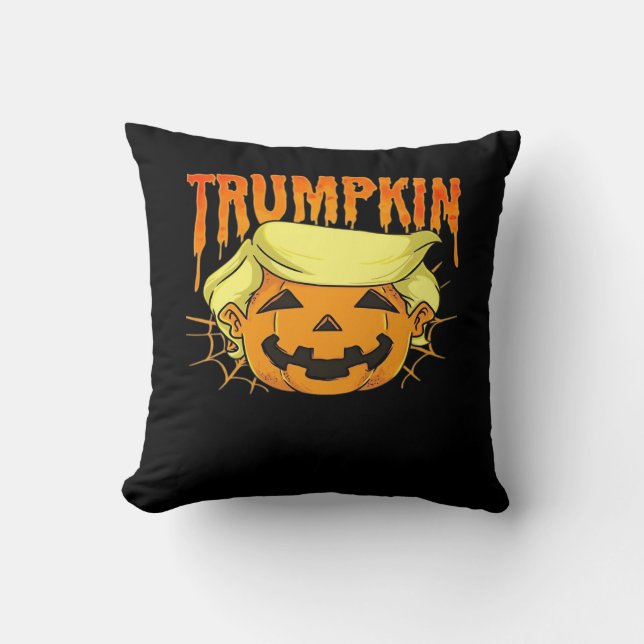 Donald Trumpkin Funny President Party Halloween Cl Cushion (Front)