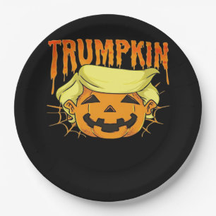 Donald Trumpkin Funny President Party Halloween Cl Paper Plate