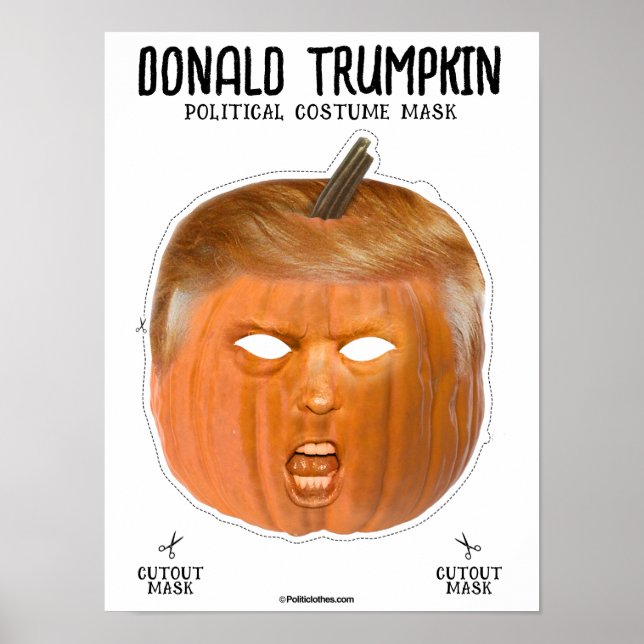 Donald Trumpkin Halloween Costume Mask Poster (Front)