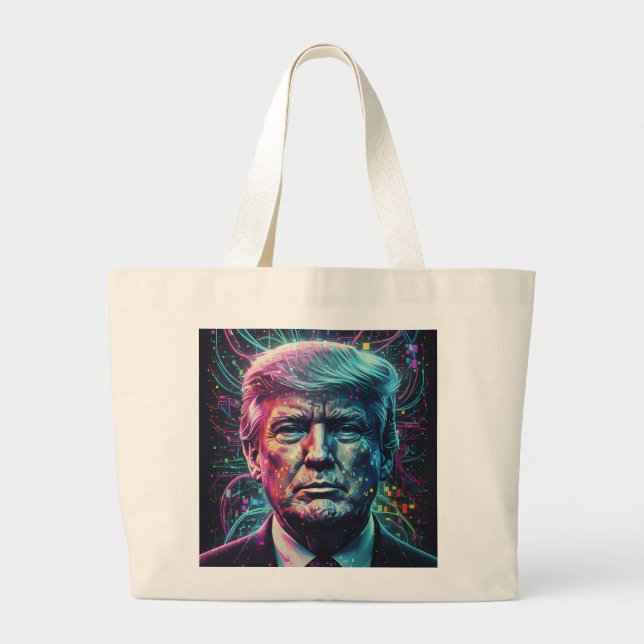 Donald Trump's looks. Large Tote Bag (Front)
