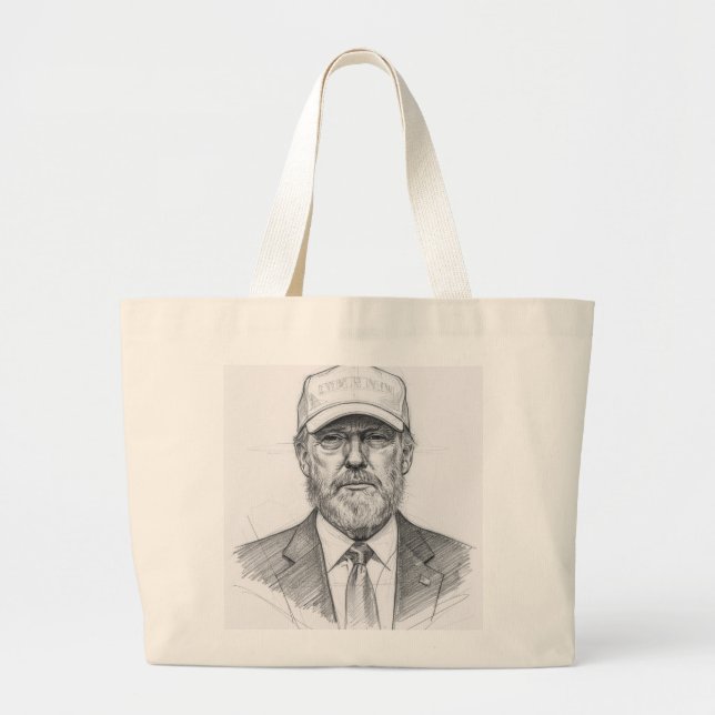Donald Trump's looks. Large Tote Bag (Front)