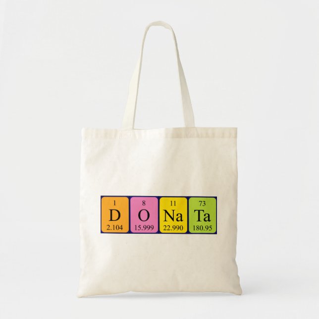 Donata periodic table name tote bag (Front)