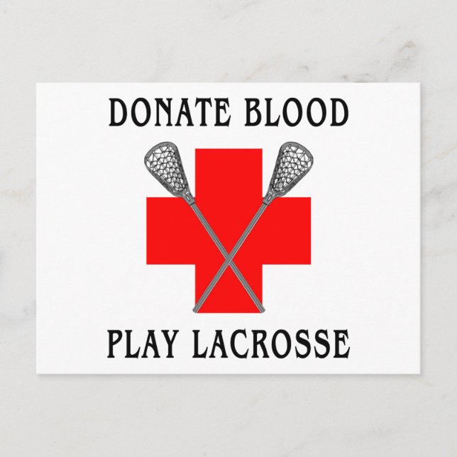 Donate Blood Play Lacrosse Cards (Front)