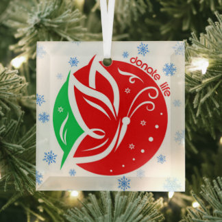 Donate Life Butterfly Donor Awareness Christmas Glass Tree Decoration