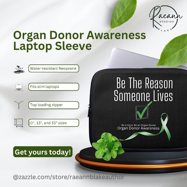 Donate Life Organ Donor Awareness Laptop Sleeve (Creator Uploaded)