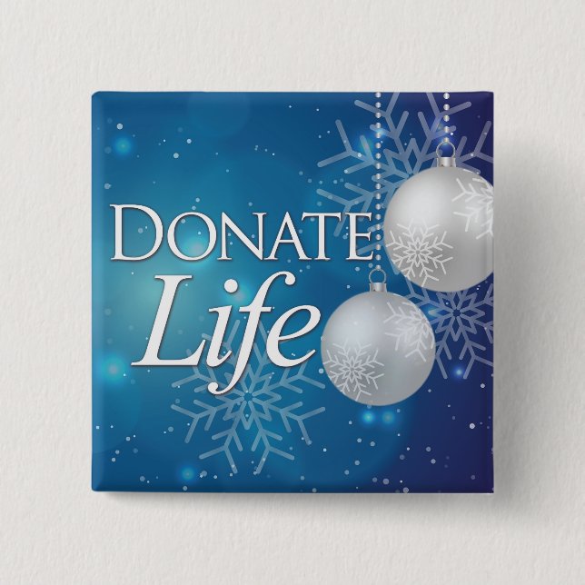 Donate Life, Organ Donor, lapel pin, 15 Cm Square Badge (Front)