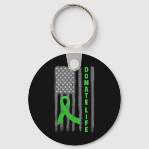 Donate Life Patriotic American Flag Usa Kidney Don Key Ring