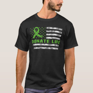 Donate Lifes USA American Flag Transplant T Shirt