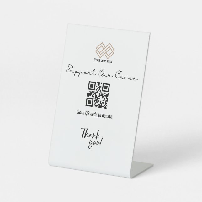 Donate to a Good Cause Nonprofit QR Code Pedestal Sign (Front)