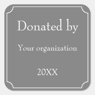 Donated By Template Square Sticker