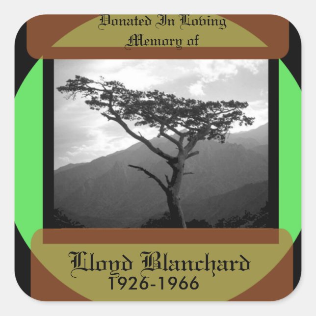 Donated in Memory of Square Sticker (Front)