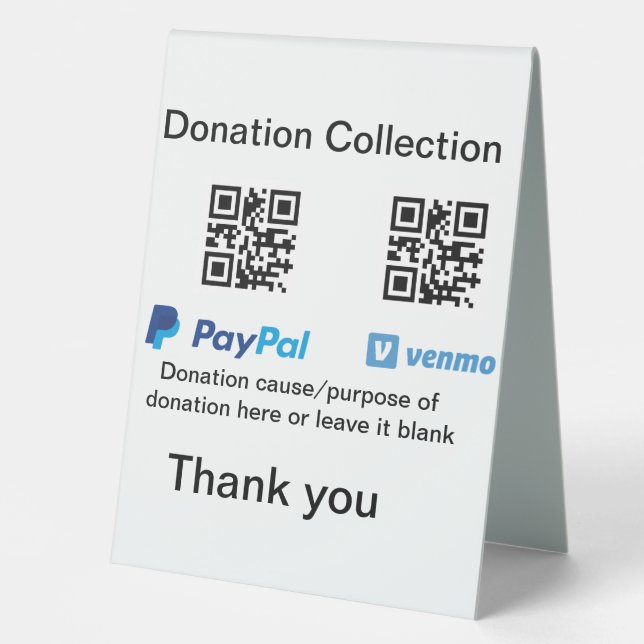 Donation Collection tip jar add your q r name caus (Front)