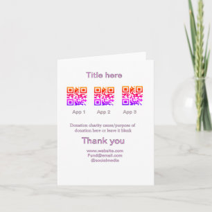 Donation Collection tip jar add your q r name caus Holiday Card