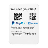 Donation Collection tip jar add your q r name caus