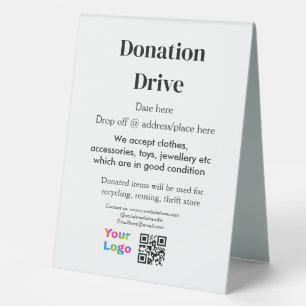 Donation drive add address date business name logo