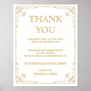 Donation Wedding Sign   Gatsby Art Deco