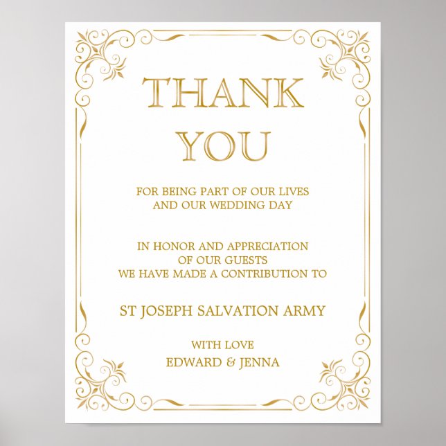 Donation Wedding Sign | Gatsby Art Deco (Front)