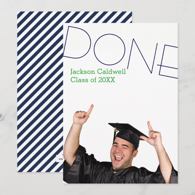 Done Photo Vertical - Graduation Announcement (Front/Back)