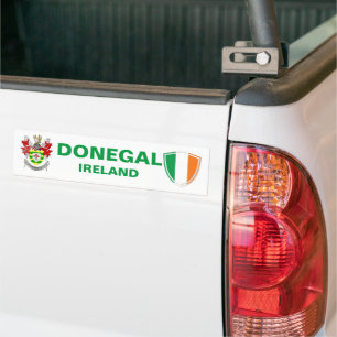 Donegal Ireland Crest and Irish Flag Bumper Sticker