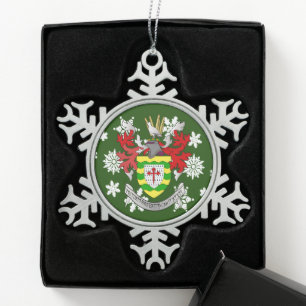 Donegal Ireland Crest Irish Snowflake Pewter Christmas Ornament