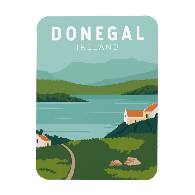 Donegal Ireland Retro Travel Art Vintage Magnet (Vertical)