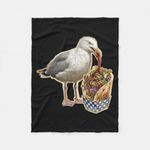Doner Kebab Seagull Fleece Blanket