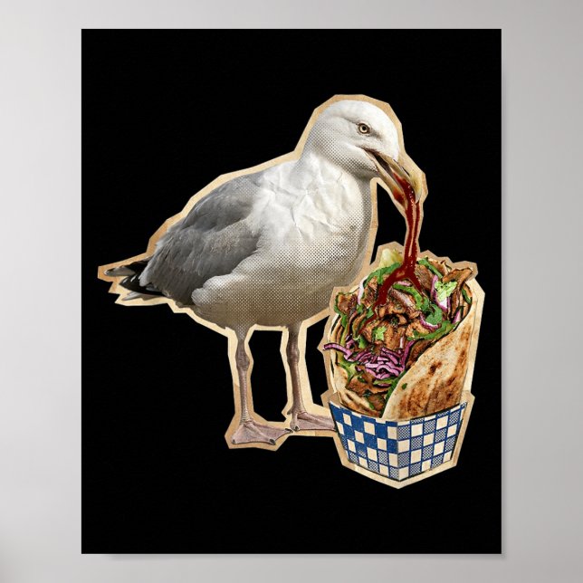 Doner Kebab Seagull Poster (Front)