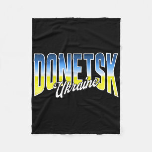 Donetsk Ukraine Patriotic Flag National Pride Fleece Blanket