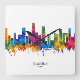 Dongguan China Skyline Square Wall Clock