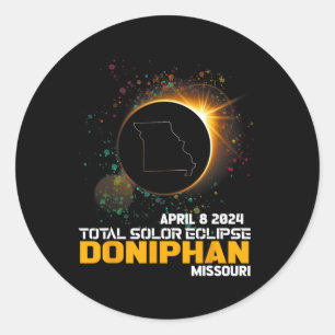 Doniphan Missouri Total Solar Eclipse 2024 Classic Round Sticker