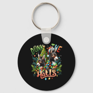 Donk The Halls Christmas Donkeys Tangled In Christ Key Ring