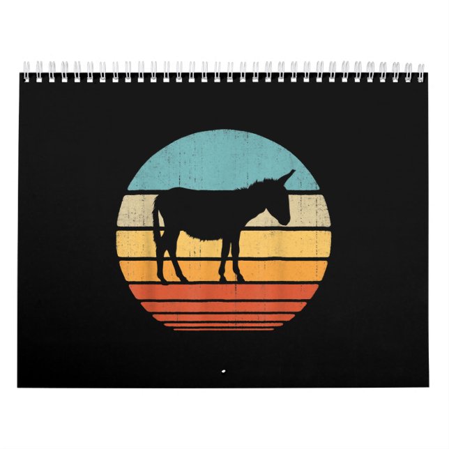 Donkey  60s 70s  Gifts Farmer Men Women Farm Calendar (Cover)
