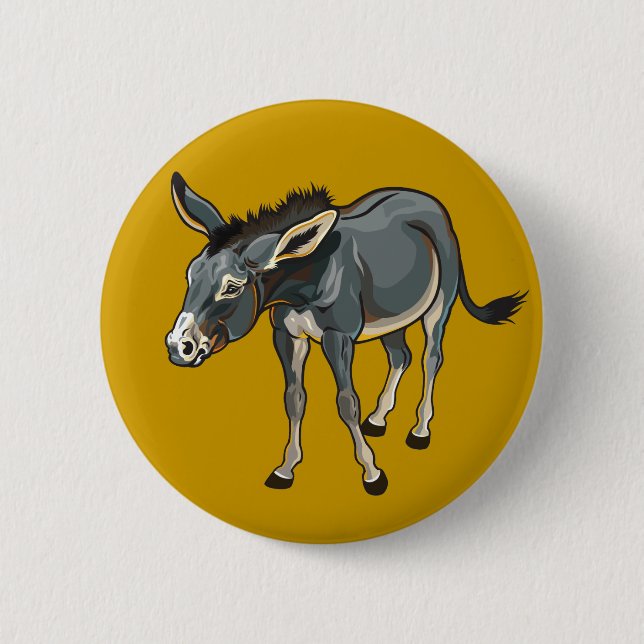 donkey 6 cm round badge (Front)