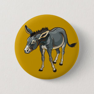donkey 6 cm round badge