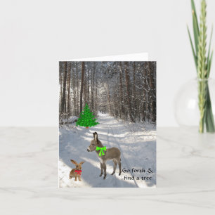 Donkey and Bunny Christmas Card