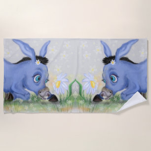 Donkey and Daisy Beach Towel