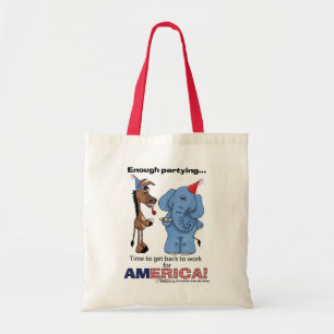 Donkey and Elephant Enough Partying! Tote Bag