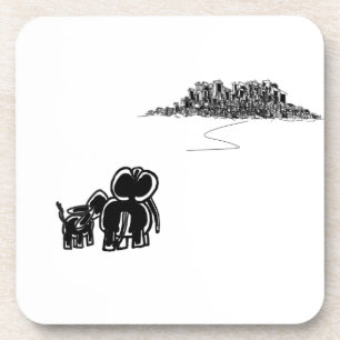 donkey and elephant look at city coaster