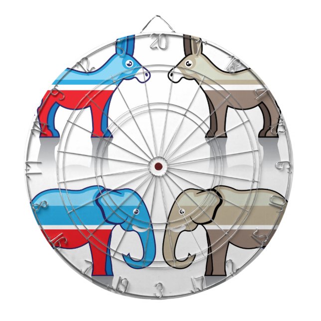 Donkey and Elephant Political Parties Dartboard (Front)