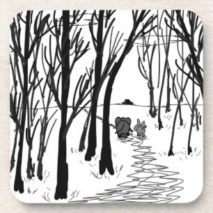 donkey and elephant walk through trees coaster