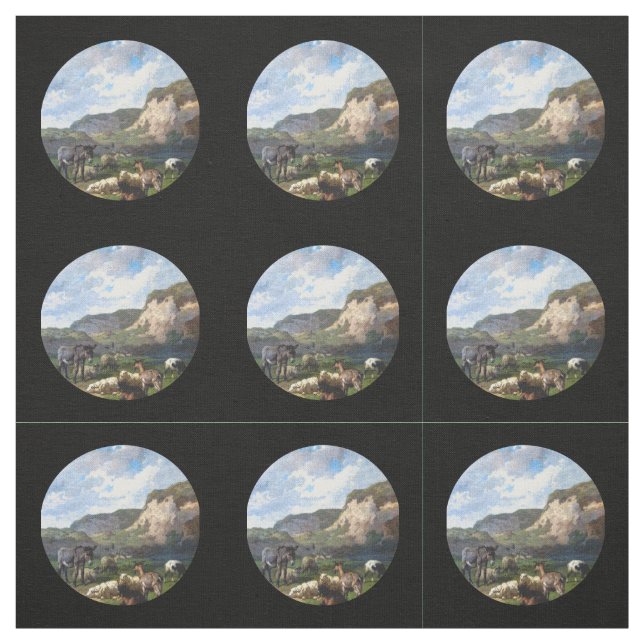 Donkey And Sheep Fabric (Swatch)