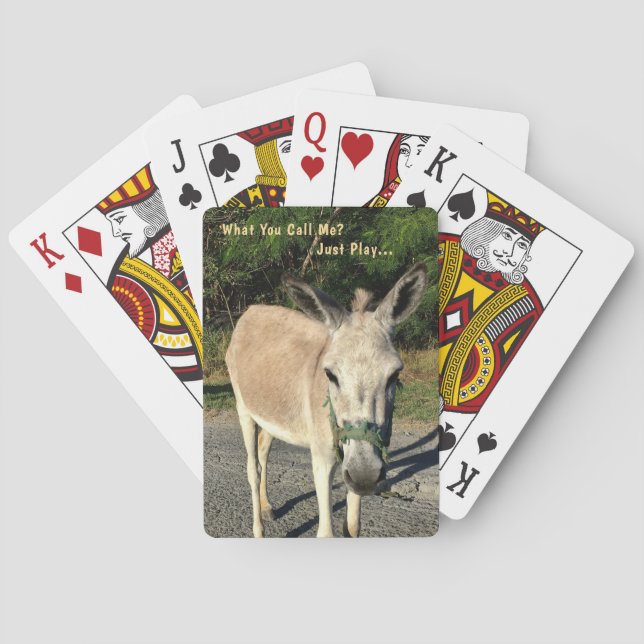 Donkey Animal Looking Walking Fun Personalise Playing Cards (Back)