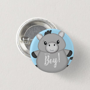 Donkey Baby Shower Blue 3 Cm Round Badge