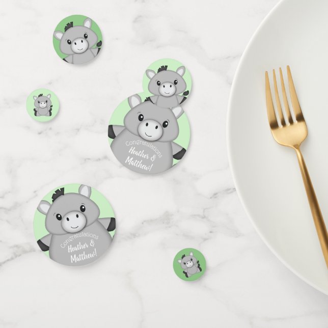 Donkey Baby Shower Green Confetti (Group)