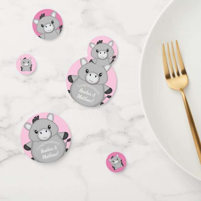 Donkey Baby Shower Pink Confetti (Group)