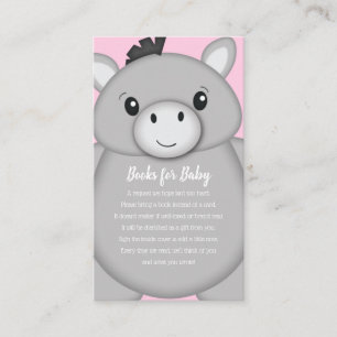 Donkey Baby Shower Pink Enclosure Card